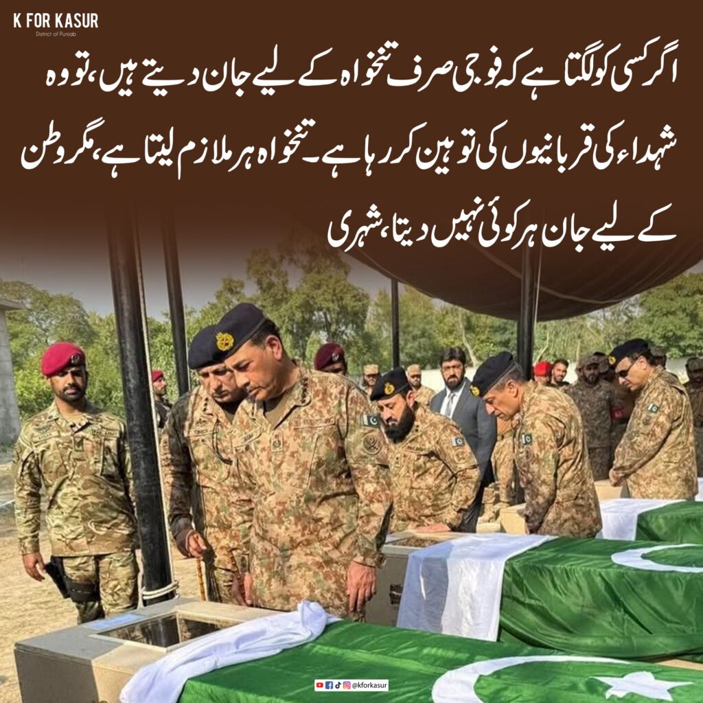 “وطن کے لیے جان ہر کوئی نہیں دیتا” — قصور کے شہری کا شہداء کے حق میں بیان