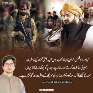 صحافی میاں جہانزیب قمر نے مولانا فضل الرحمٰن کے حالیہ مؤقف پر تنقید کر دی